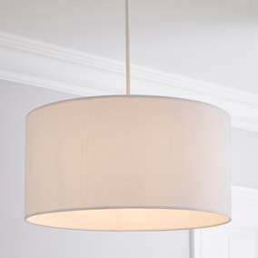 Linen Drum Pendant - Cream